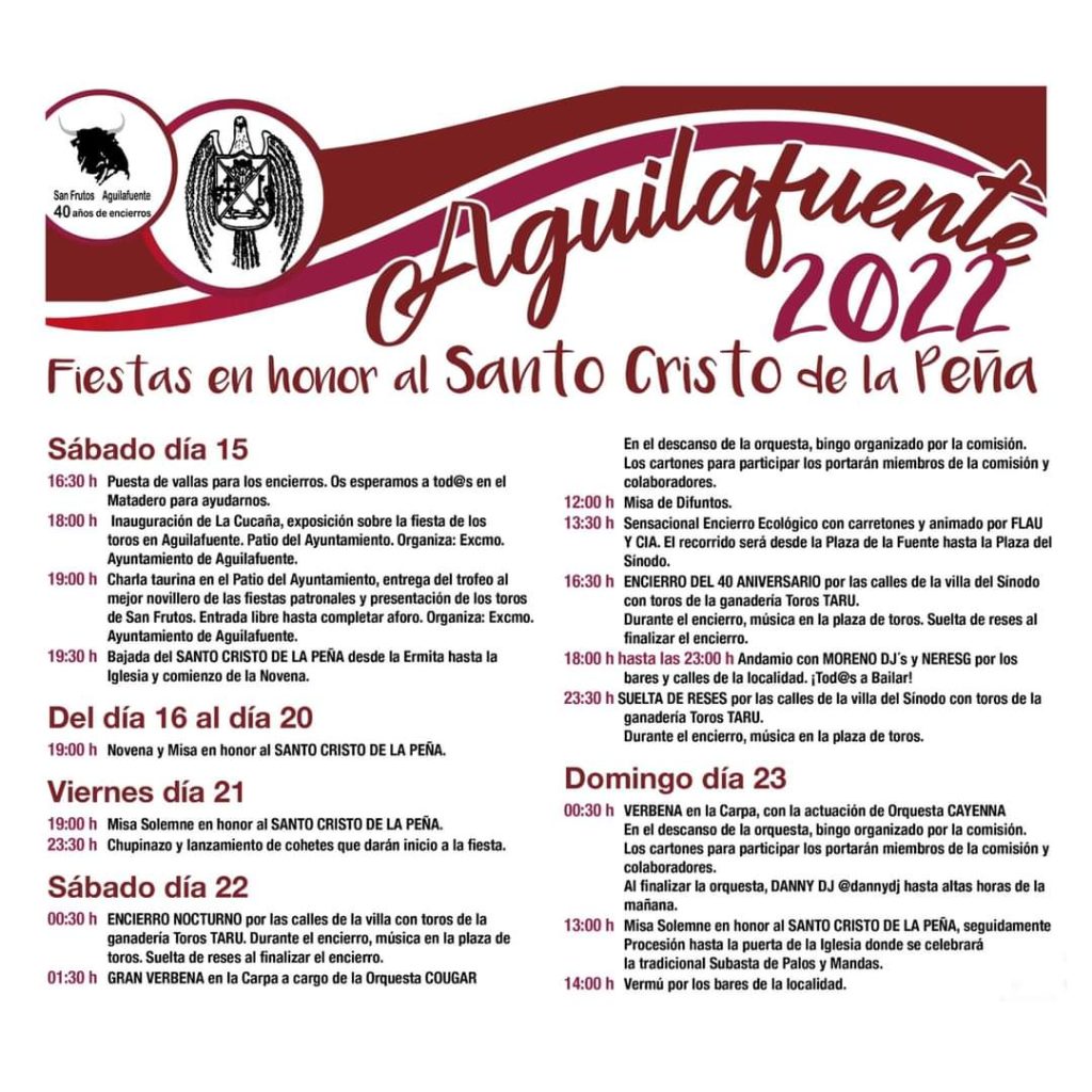 Cartel Y Programa 2022 Web Oficial San Frutos Aguilafuente 2960